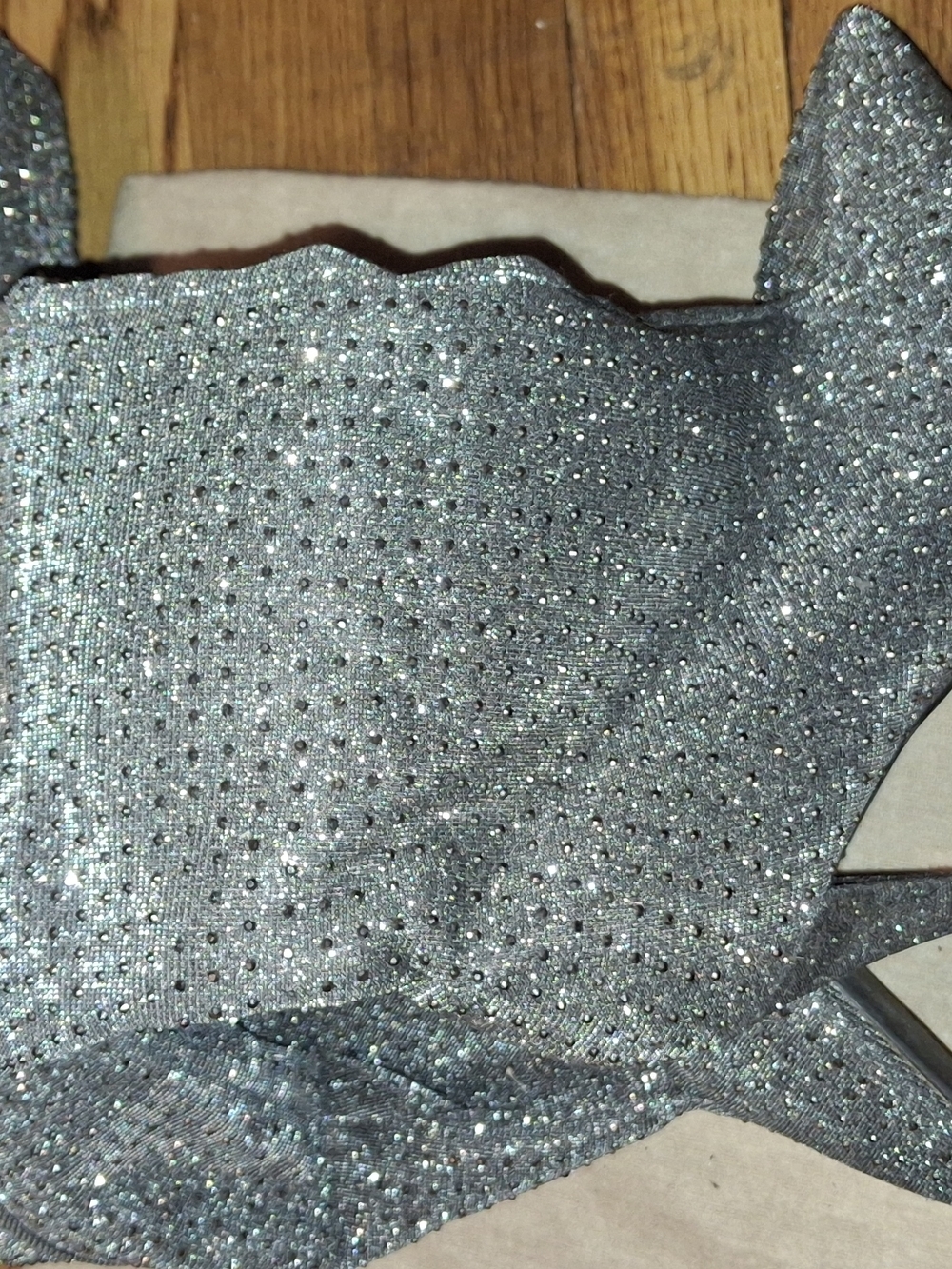 Sparkling Silver Rhinestone Knee-High Boots - Picture 2 of 2